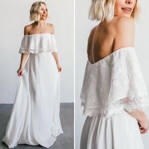 NWT - Baltic Born Gloria Lace & Chiffon White Dress